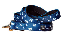 Mog & Bone Neoprene Dog Print Lead Navy